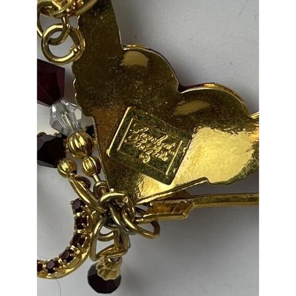 Lunch At the Ritz Heart Necklace & Earring Set Gold Tone Signed Vintage RARE Art - Picture 11 of 14